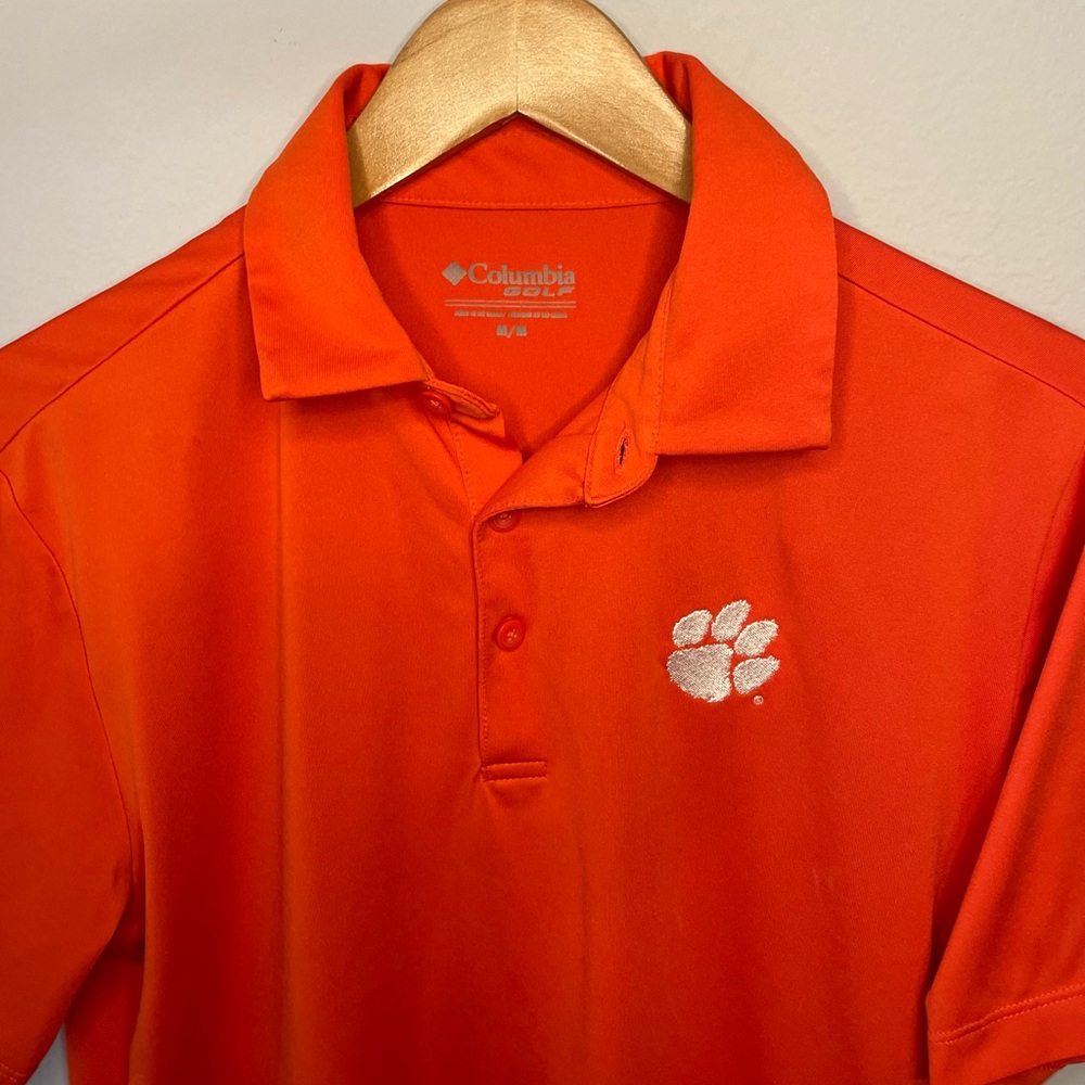 Columbia Golf Clemson Tigers Polo Shirt Men’s Medium Orange - Picture 3 of 6